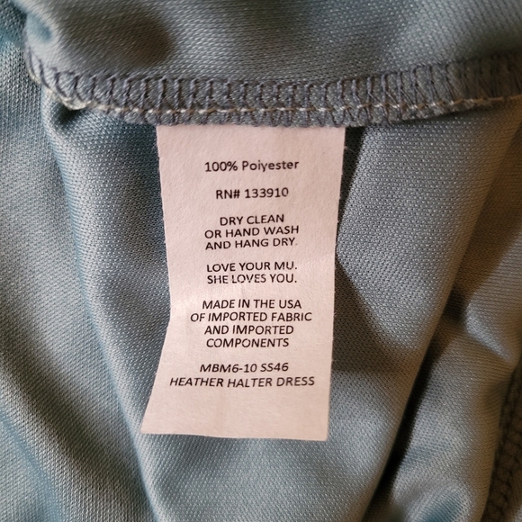 Show Me Your Mumu Sage Green Heather Halter Dress sz S MBM6-10 SS46 - Picture 3 of 10